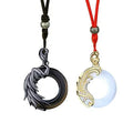Dây chuyền đôi bạc đính đá Opal Obsidian thiên thần ác quỷ LILI_979263